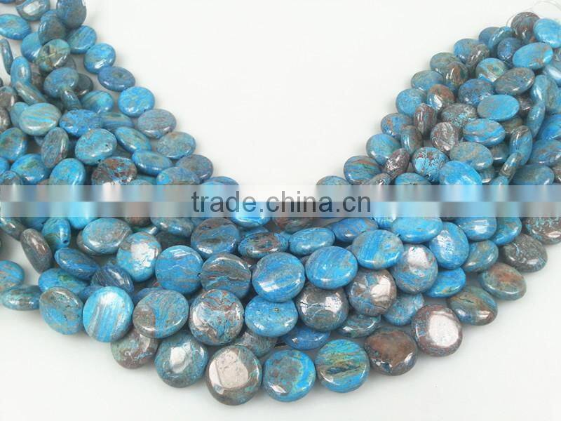 Loose gemstone blue jasper faceted tumble bead