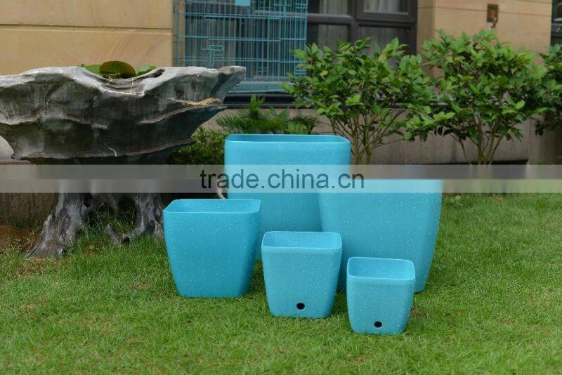 Wholesale garden square shaped ceramic decorative indoor pp plastic planters flowerpot