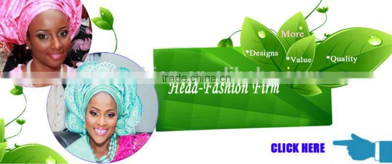 coral nigeria new sego headtie beaded african gele headtie with pearls HQ013-3