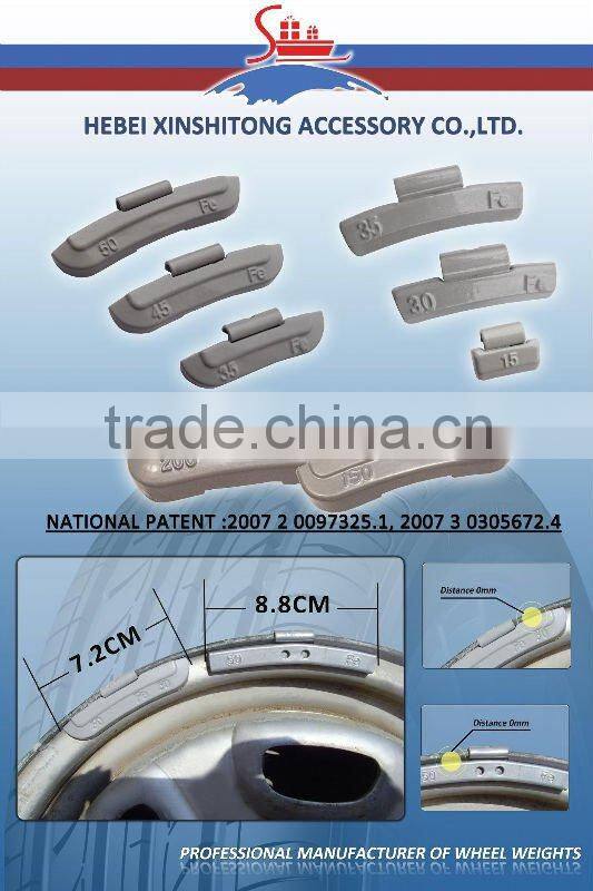 Zinc steel rim balance weight