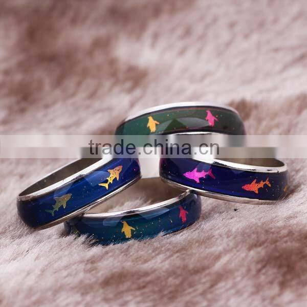 Different Elegant Shaped Butterfly Rings 12 Colors Mood Ring for Sale