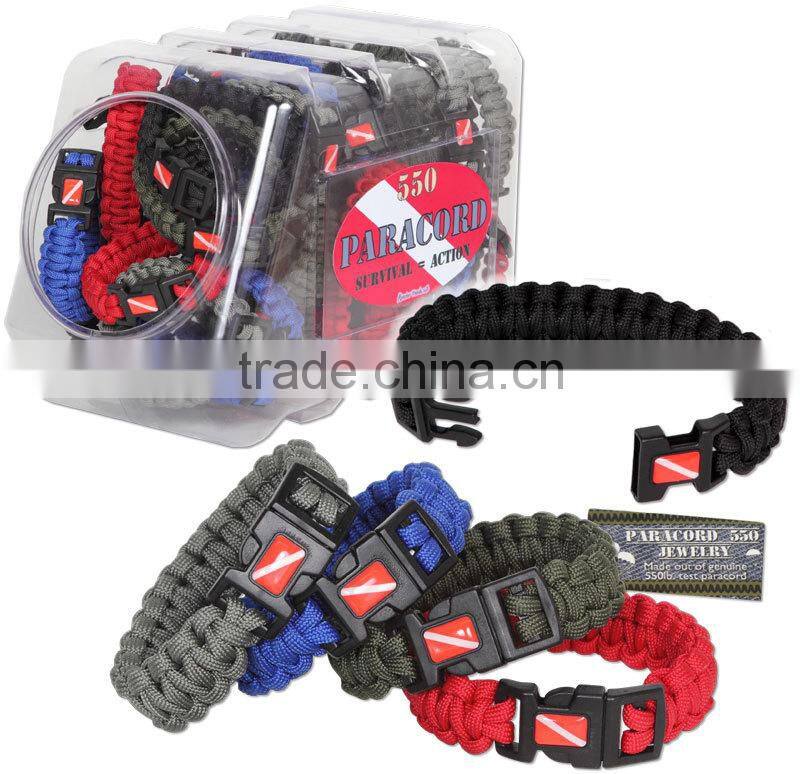 Custom logo 550 camo paracord survival bracelet with plastic buckle