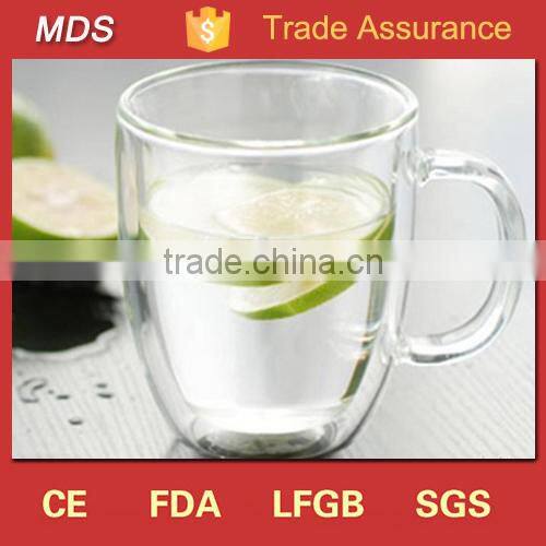 Best price products double wall glass coffee mug with handle