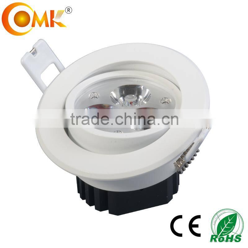 round recessed ceiling 3 led ul down lights luminaire tilted 1w 9w bridgelux warm white modern living room lamps