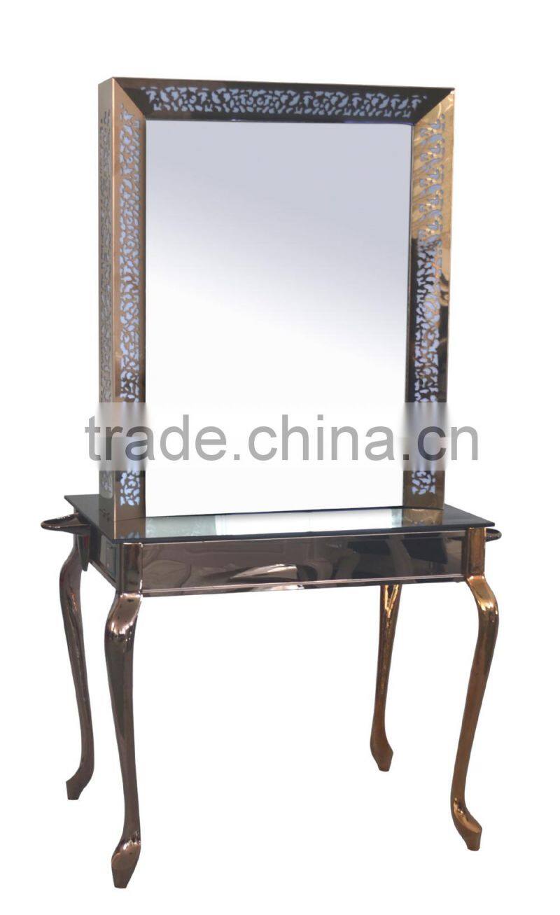 2015 prefabricated polish hollywood style mirror with lights
