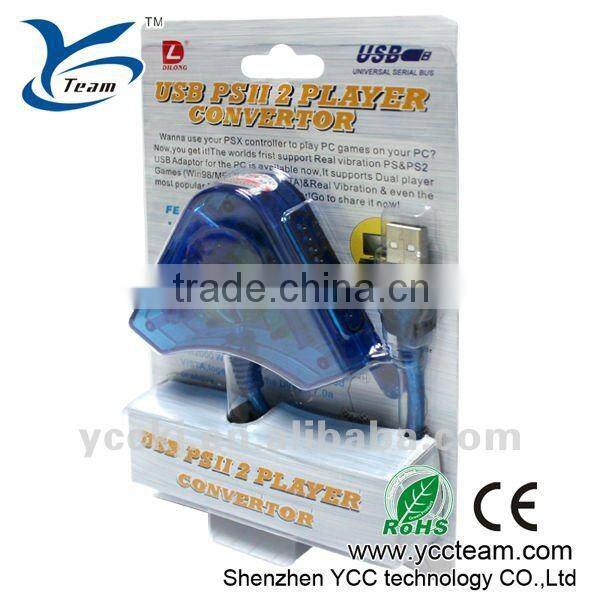 Blue USB Controller Adapter For PS2