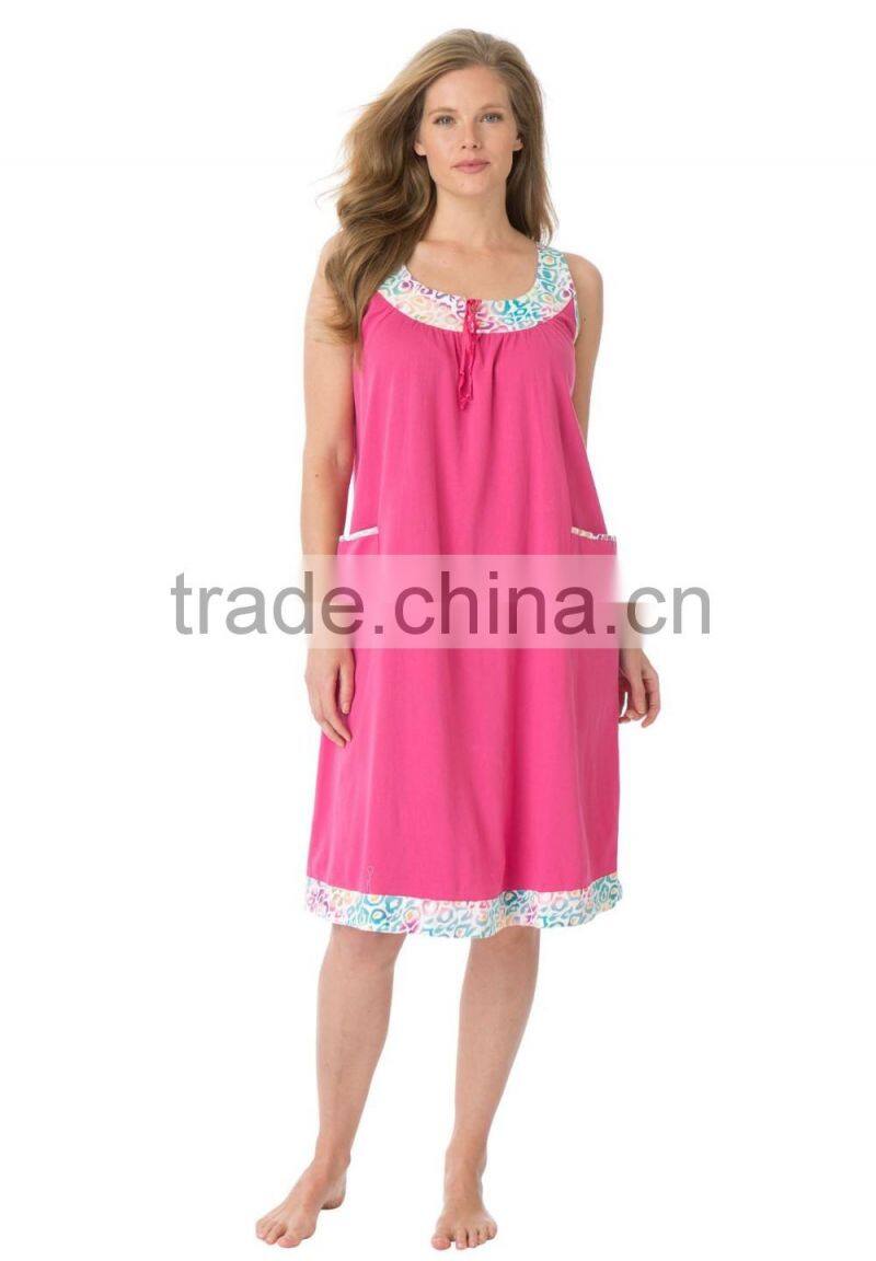 Summer Women's Short Nightshirt Cotton Plus Size Sleep Shirts