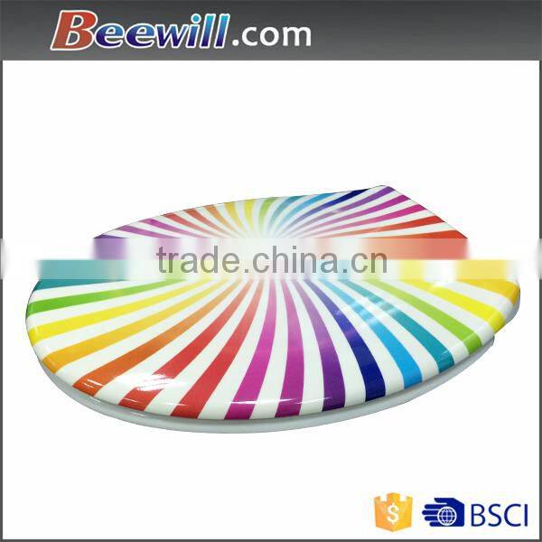 Customised printed flower toilet seat