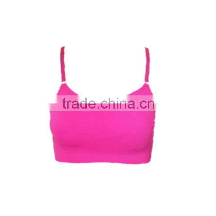 Fashionable Neon Color Sexy With Adjustable Crossed Straps Ladies Sports Bra