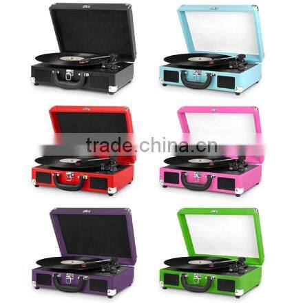 PVC Bluetooth Suitcase music vinyl records with bluetooth wireless audio receiver