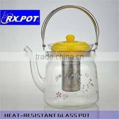 Premium Heat Resistant Glass Tea Pot with Stainless Steel filter 1100S