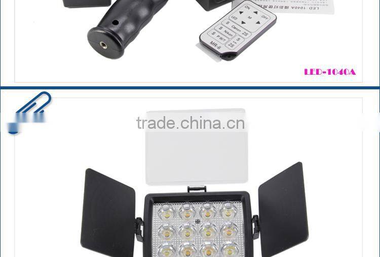 36W 6000K 12 big led bulbs LED camcorder light with battery and remote control