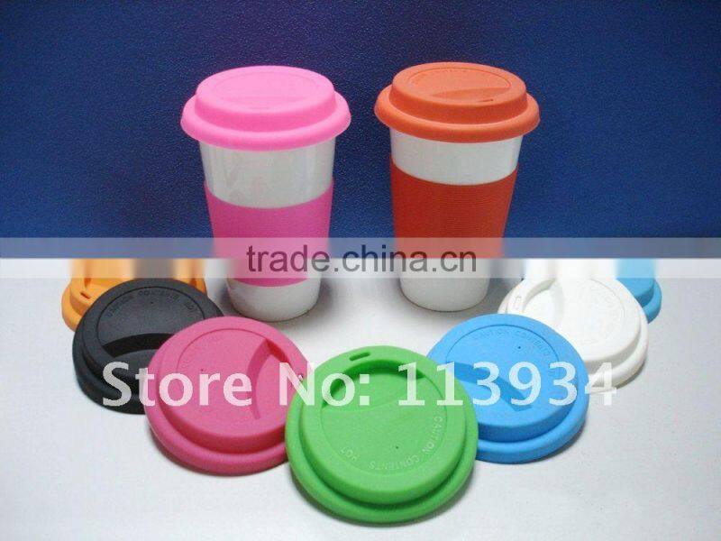 Eco-friendly silicone coffee mug cover for warming and decoration