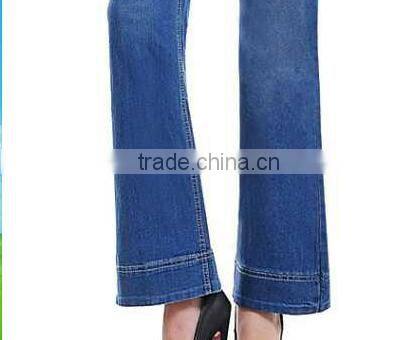 Hot sale ladies wide leg jeans,loose slim look straight fit pants
