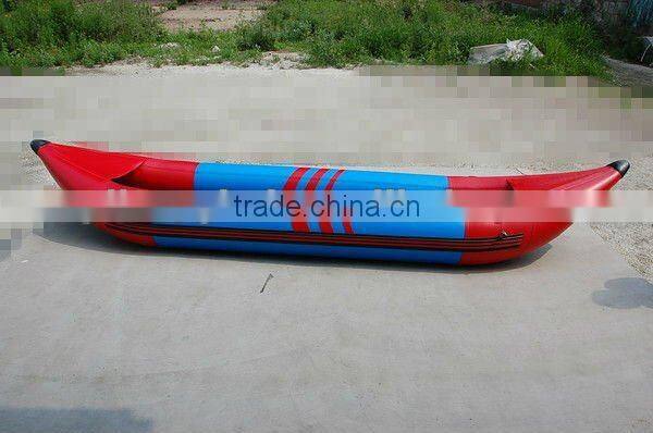 hot!!!(CE) PVC material 12ft 2-passenger inflatable kayak for sale with inflatable thwarts
