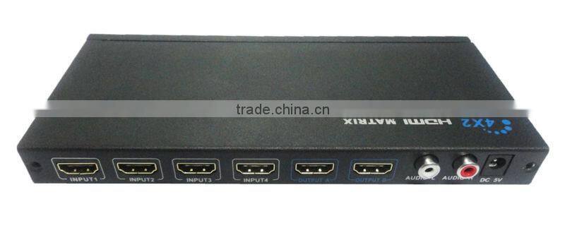 Newest HDMI 4x2 Matrix with 3D function by cat5e/6