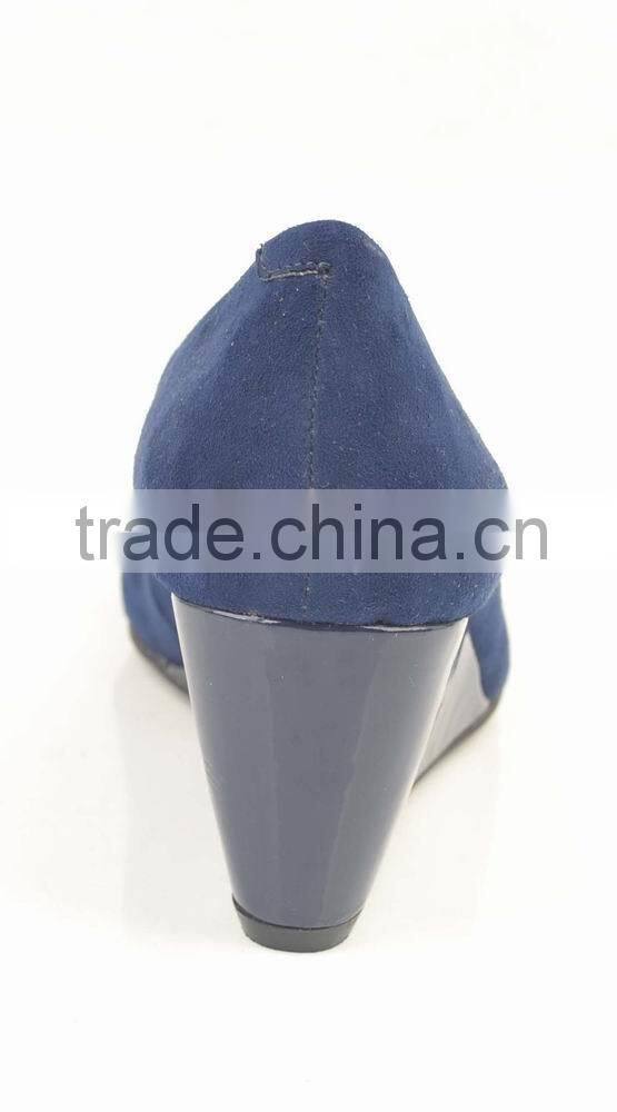sexy fashion suede leather round toe ladies women wedge shoes 2014