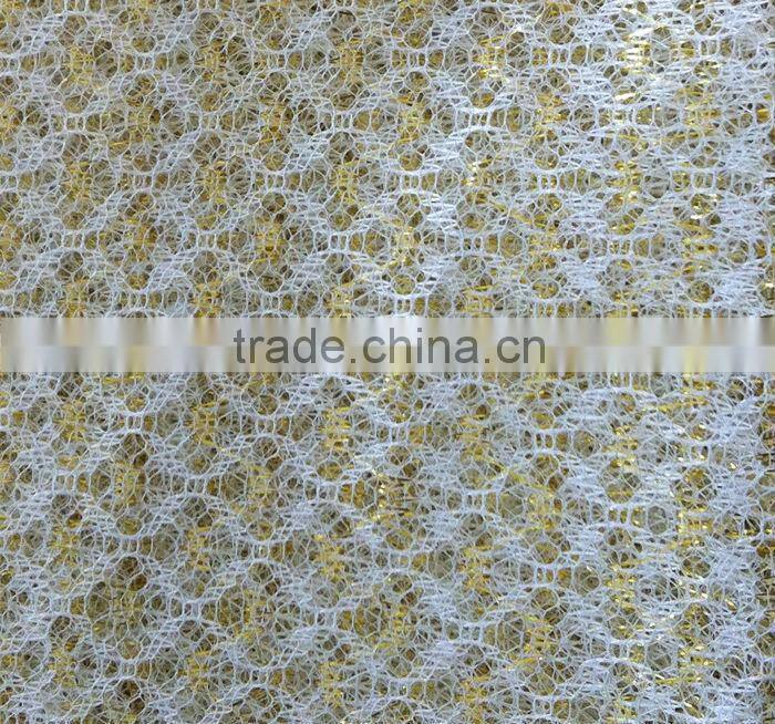 Spun gold polyester mesh fabric for clothing