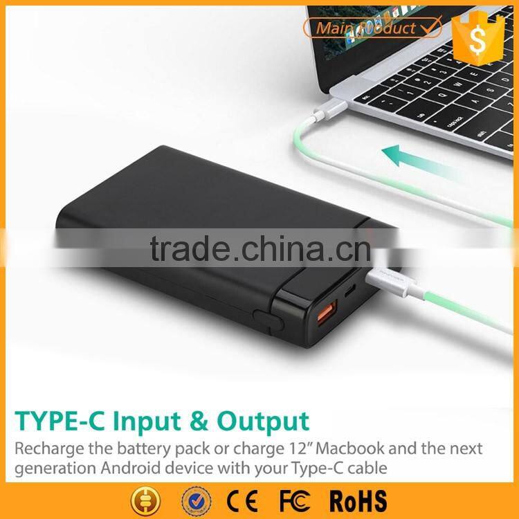 2016 Power Bank 10000mAh Type C Powerbanks with Led