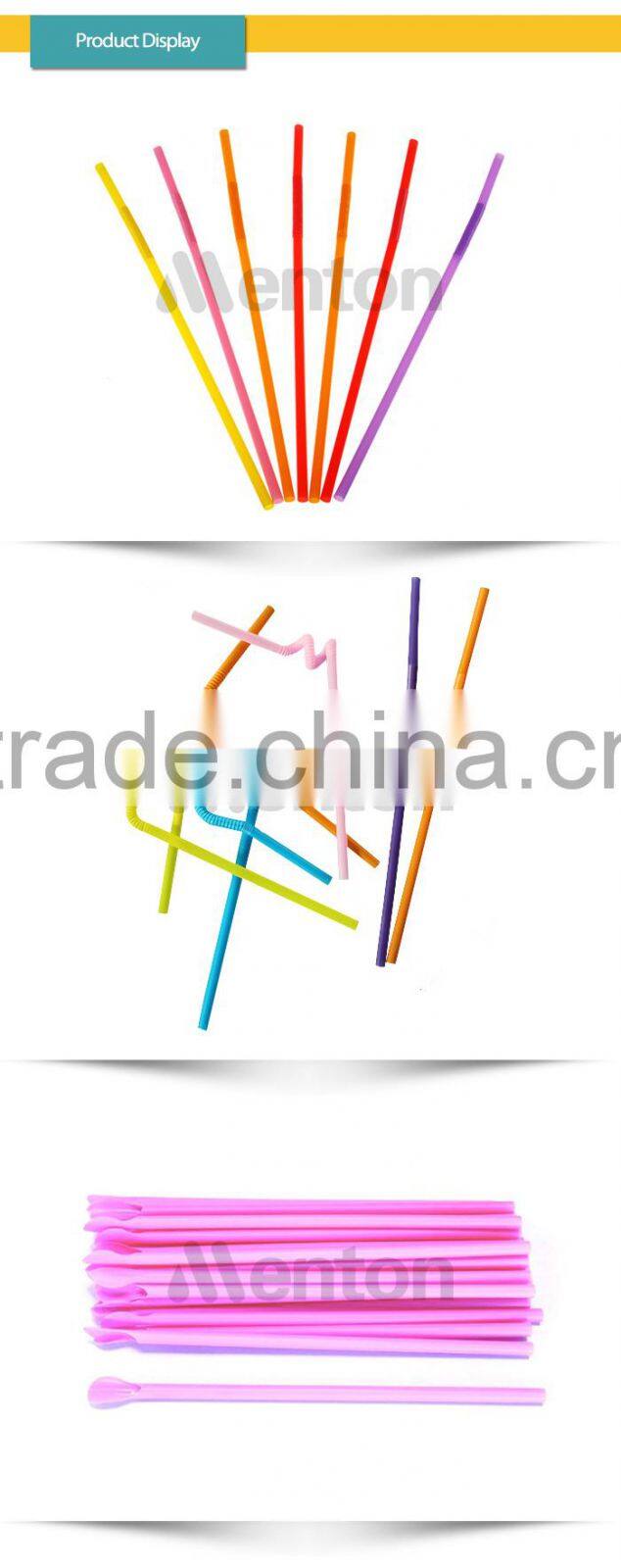 Fashionable colorful individually wrapped plastic art drinking straw