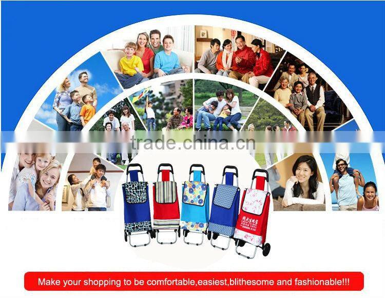 White shopping trolley bag,usable folding trolley bag.