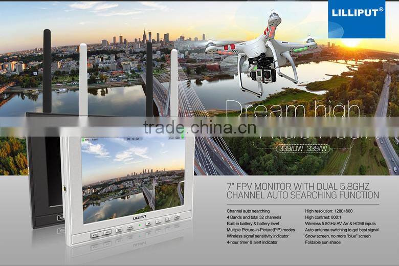 Fatshark 5.8G Receiver 7 Inch HD Wireless Black Pearl FPV Monitor Built-in Battery