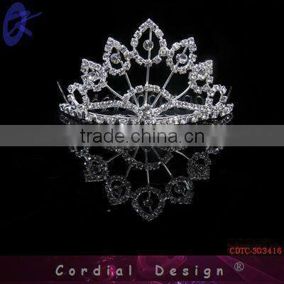 Cheap Wholesale Fashion Tiara Crown Rhinestone Hair Comb Accessory