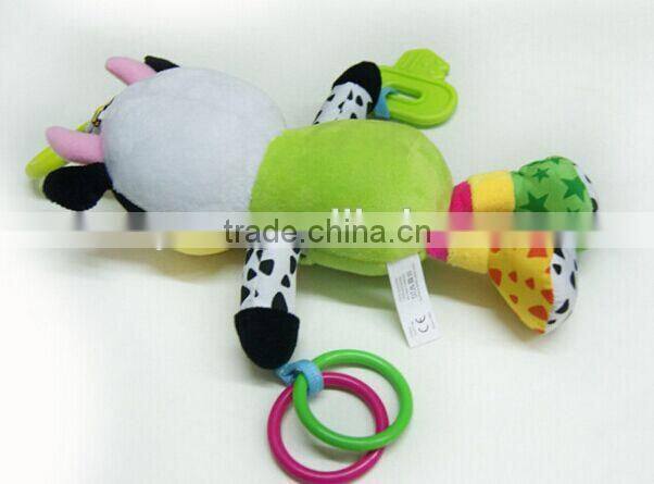 Plush educational toys/stuffed educational toy with rattles