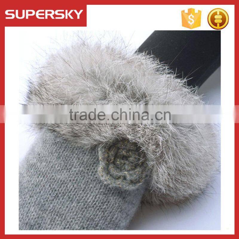 V-364 Plain color slap-up women wool winter warmer gloves magic finger golves