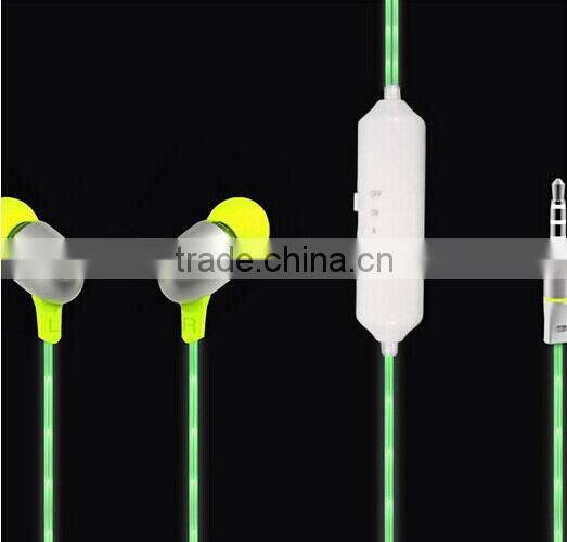 2014 new design Stereo necklace sound sport glowing earphone for girls