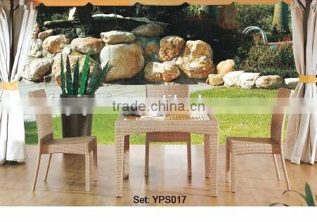 Outdoor dinning furniture unique design comfortable leisure rattan wicker garden set YPS020