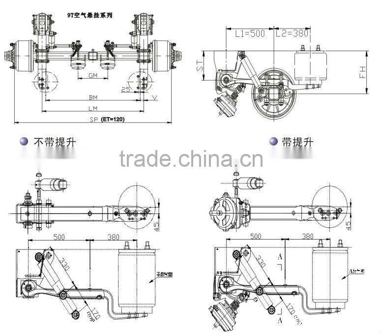 12T Air Suspension system with lift