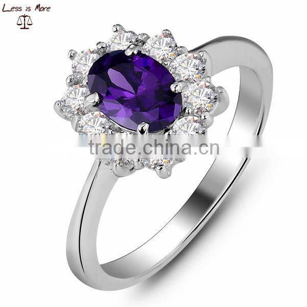 Luxury design crystal micro pave s925 silver ring for girl
