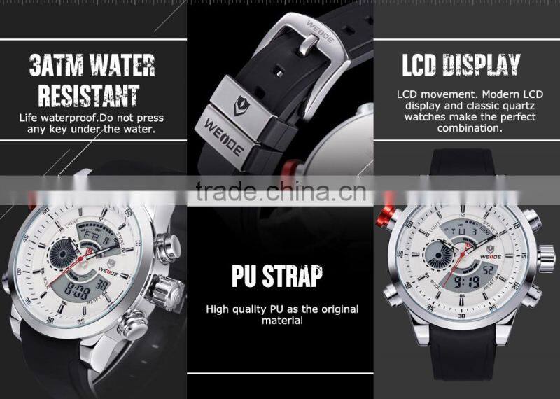 WEIDE Branded Fashion Analog Digital Quartz Watch OEM Factory China Wrist Watch for Men