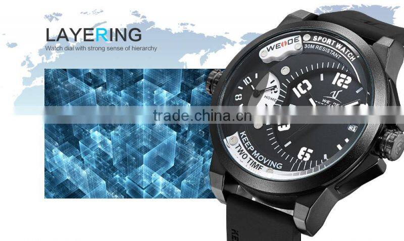WEIDE UV1501-1C Men Sport Classic Quartz Watch, Weide Watch, Silicone Wrist Watch