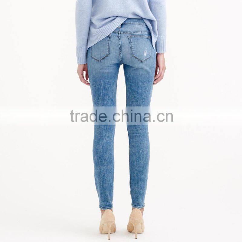 ladies sexy super skinny patchwork jeans