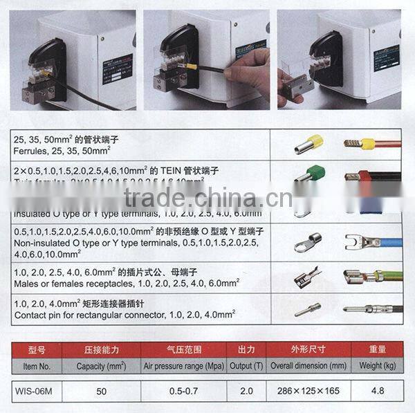 WIS-06M Terminal crimper with Customed terminal locator and protective cover for pneumatic type