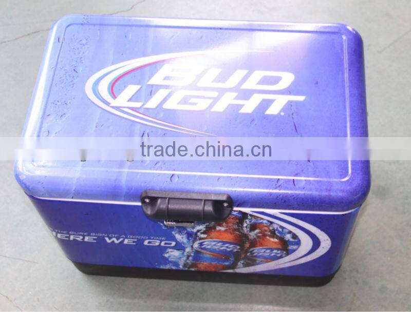 beverage retro metal ice cooler box