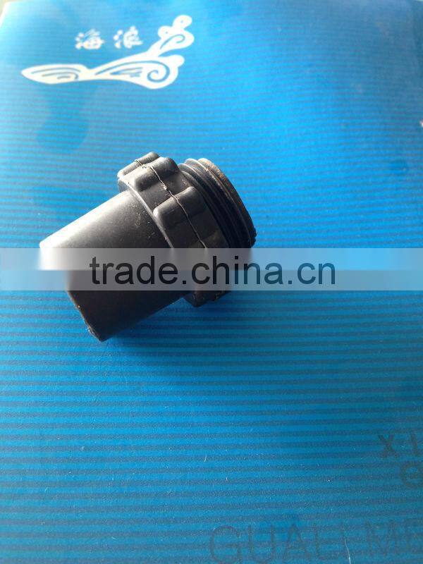 Black metal tube plastic connector