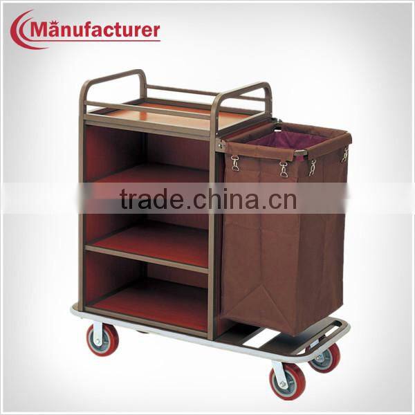 Stainless Steel Hotel Room Service Trolley Cart/Housekeeping Used Laundry Janitor Equipement