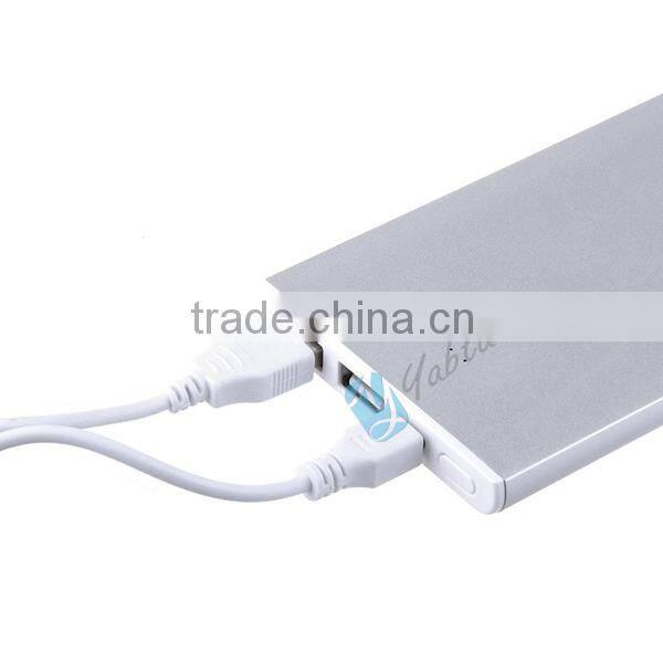 Custom Logo Laser Dual Port Back Up Battery Mobile Slim Power Bank