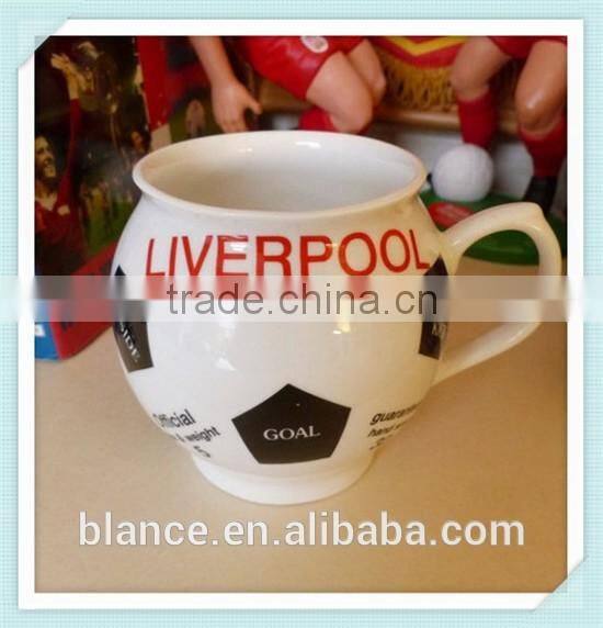 ceramic Liverpool Soccer Ball Mug with soccer ball shape mug