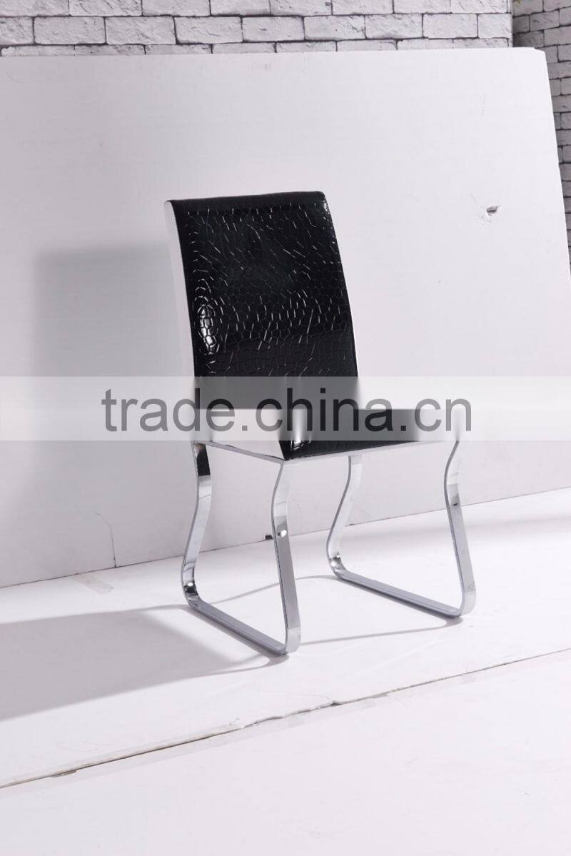 2016 popular design black color PU high rebound sponge +iron leather office chair four legs china supplier foshan