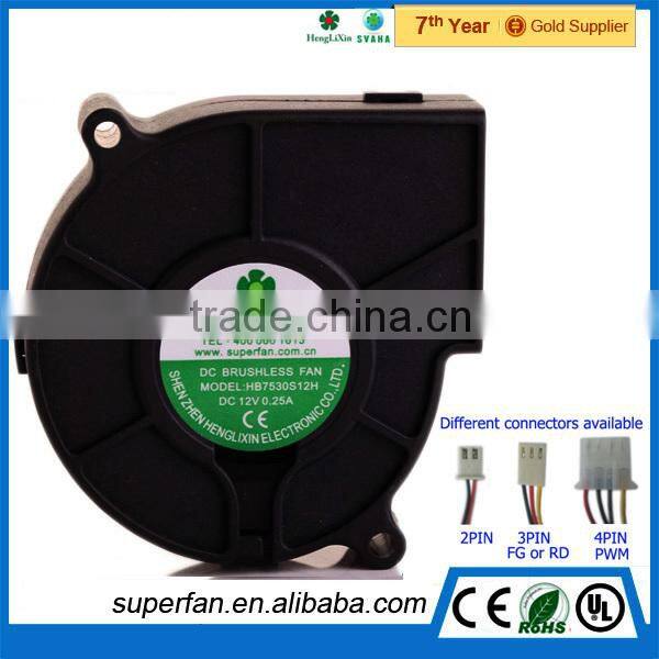 OEM/ODM 75*75*30mm waterproof high cfm 12v dc fan blower fan