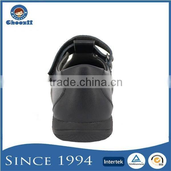 Hot girls T strap black school shoes with action leather