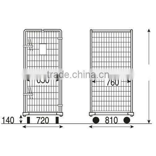 Icegreen galvanized Stainless Steel Wire Mesh Roll Container Cart