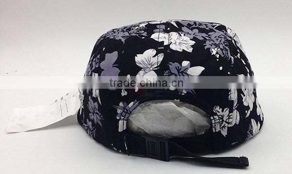 Wholesale Oem Cheap Custom Flat Brim Floral Wholesale Winter Corduroy 5 Panel Camper Hat