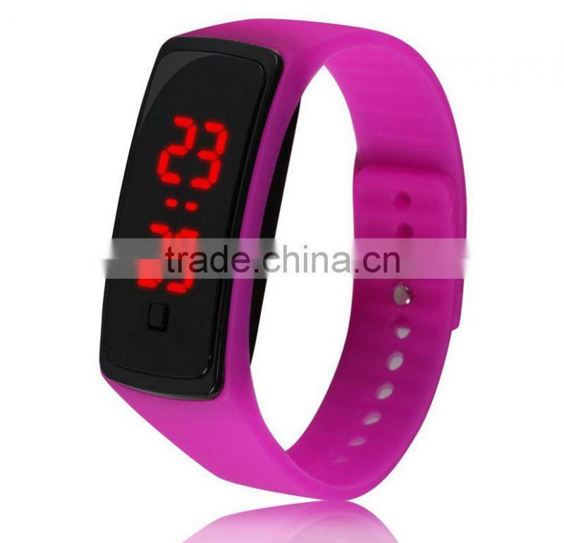 Sports style unisex silicone led light wristwatch electronic watch