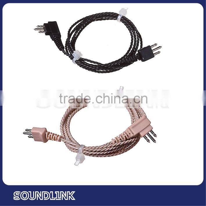 hearing aid component of beige 3pin cords for Body aids with high quality