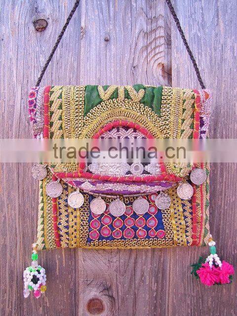 Vintage Banjara Clutch Bag Gypsy Banjara Clutch Purse Tribal Embroidered Leather Clutch Bag Handmade Purse Vintage Banjara Bags